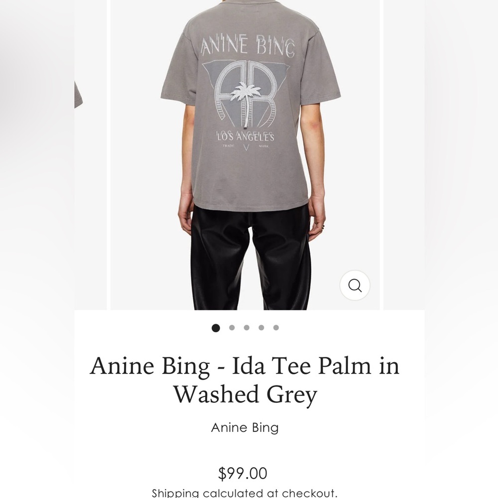 Anine Bing Ida Palm washed grey 🌴 t shirt